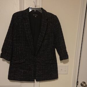 INC International Concepts Oversized Black Tweed Blazer